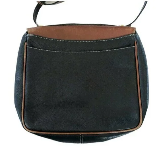 Bally Vintage Black and Brown Leather Crossbody Flap Front Bag - Picture 4 of 11